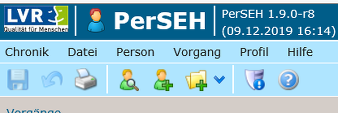 Die Funktion "Drucken" ist durch ein Drucker-Icon in der Fachanwendung auswählbar.