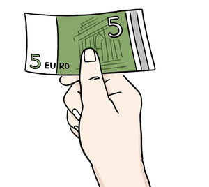 Geldscheine liegen in der Hand